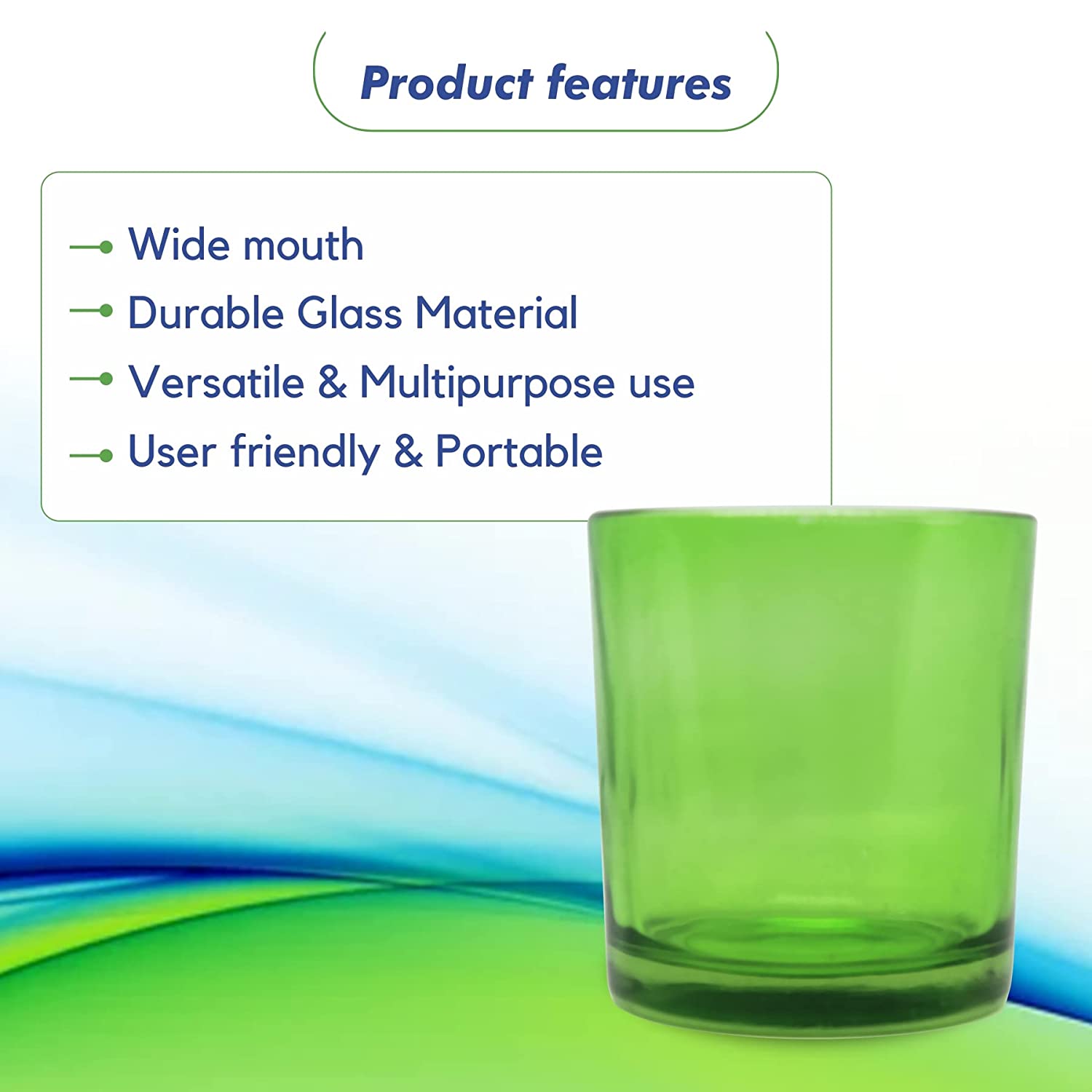 Shoprythm Packaging,Cosmetic Jar Green glass candle jar